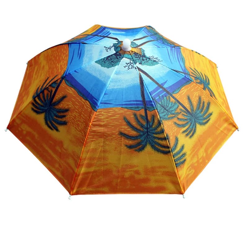 Parapluie chapeau 8 branches portable élastique 50cm arc-en-ciel pêche adulte enfant plage