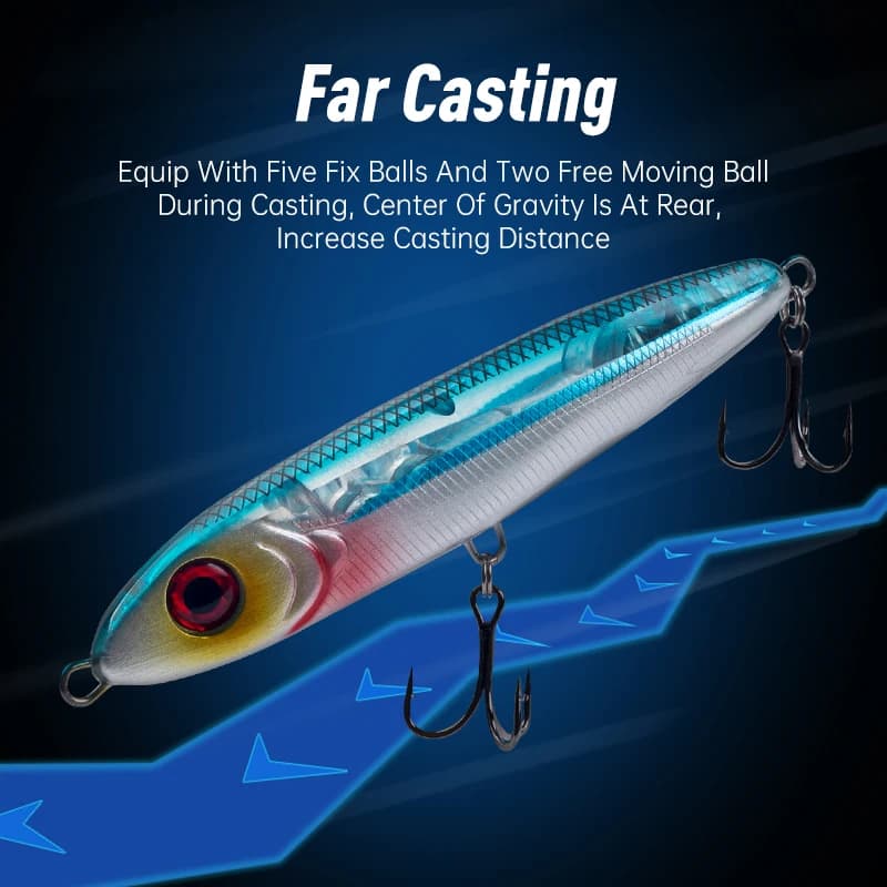 Leurre stickbait coulant LEYDUN MINISTRE JACK 105mm 23g pencil nageur pour bar mer wobblers