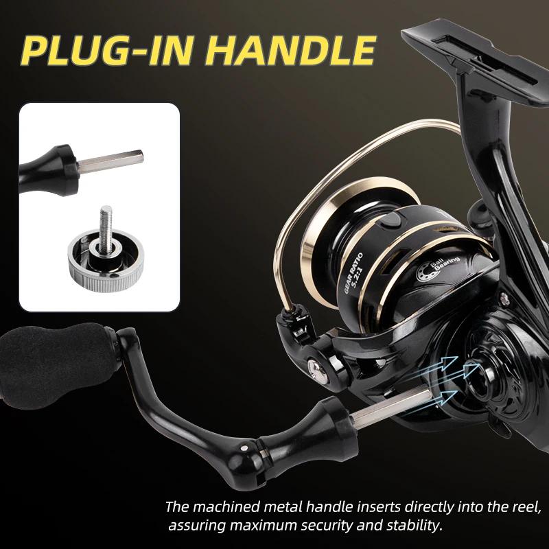 Moulinet spinning professionnel ultra-léger 1000-7000 avec frein 8-12kg pour eau douce et mer