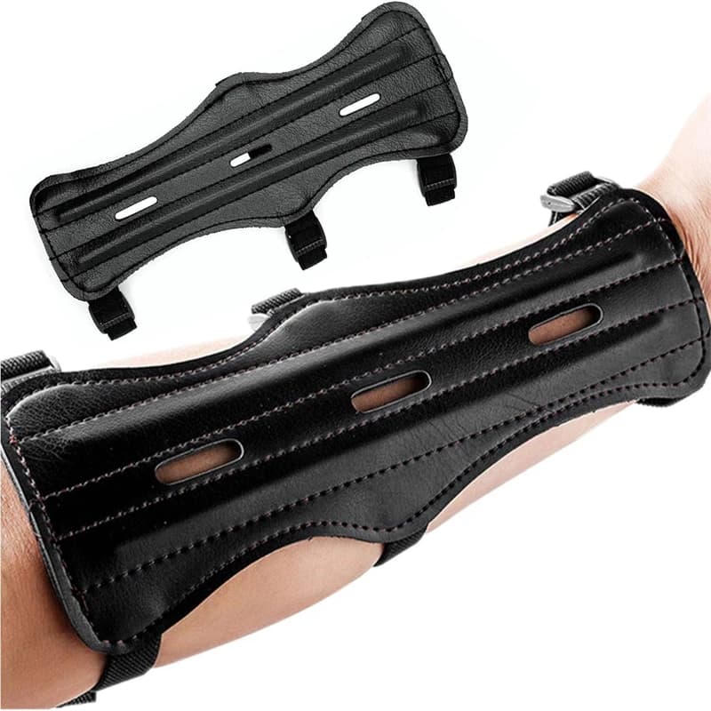 Protège-bras réglable en cuir pour tir à l'arc - Accessoire pêche et chasse protection essentielle