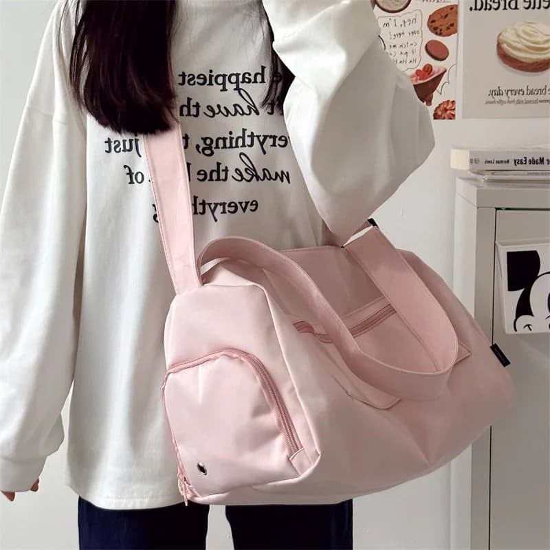 Grand sac bandoulière tote pour pêcheuse - Sac messenger canvas tendance 2024 pratique pour le sport