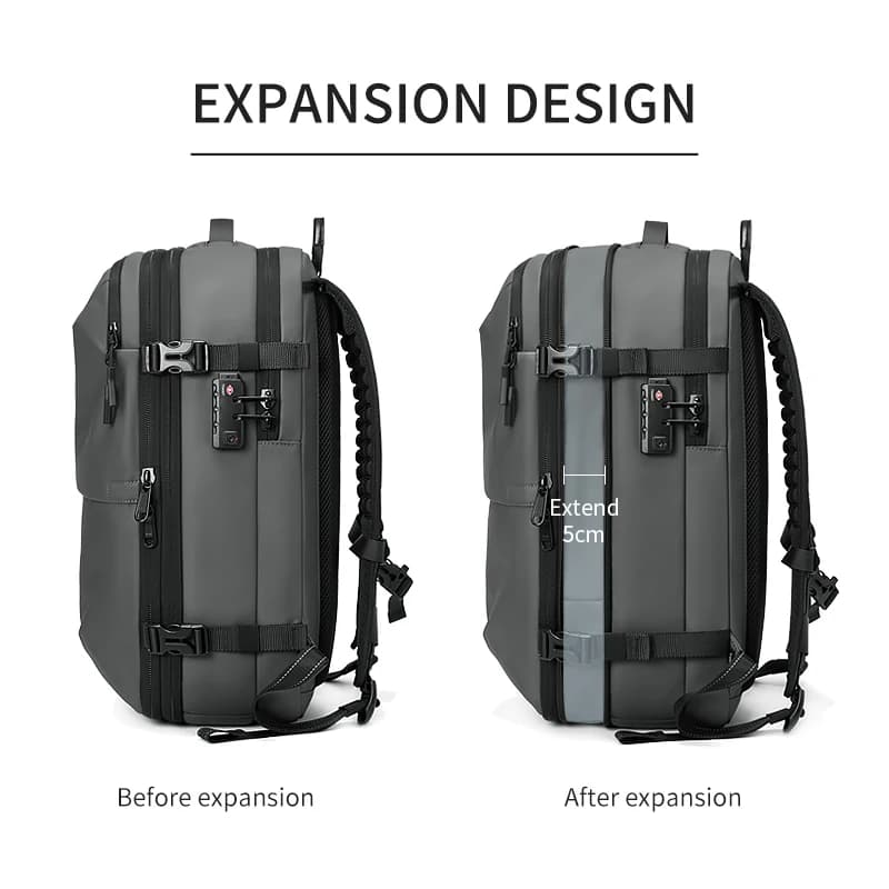 Sac à dos voyage homme compression 17 pouces pêche - Sac professionnel grande capacité étanche ordinateur