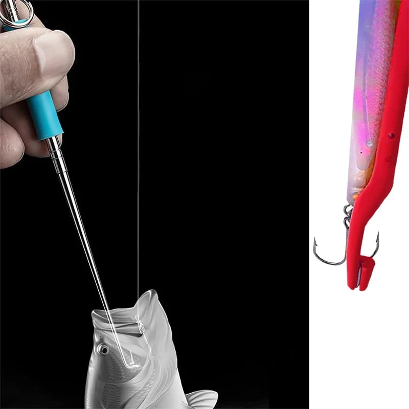 Dégorgeoir poisson 3 pièces plastique portable - outil extraction hameçons pêche accessoire décrochage sécurisé