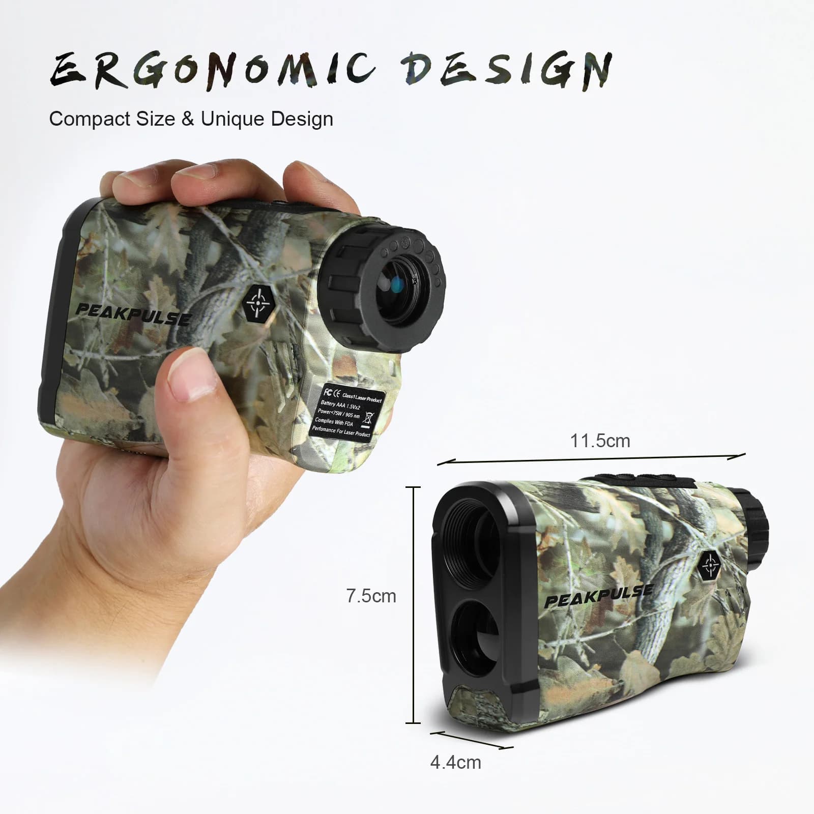 Télémètre de chasse PEAKPULSE 1200m étanche - Mesure distance hauteur angle - 6x grossissement pour pêche