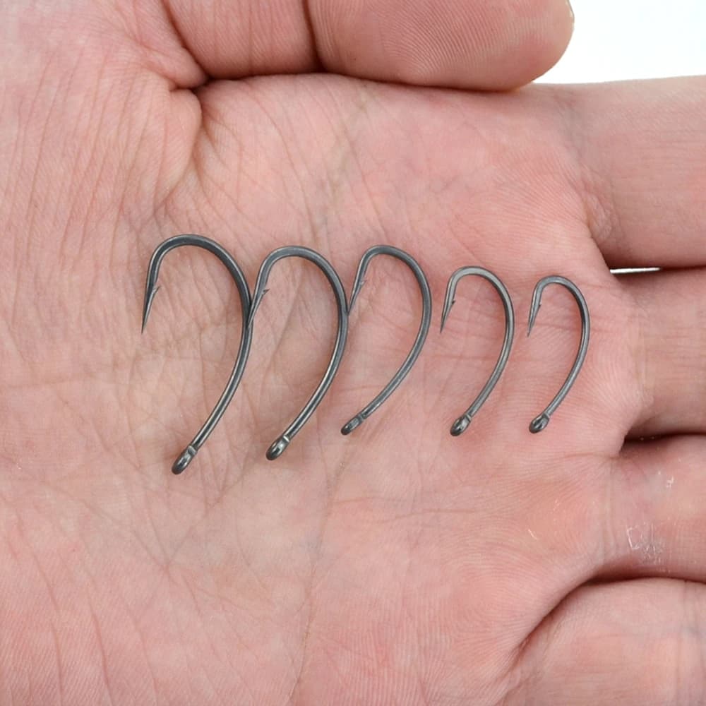 Hameçons carpe Hirisi X915 micro-barbe, acier haute teneur en carbone et revêtement PTFE, lot de 15