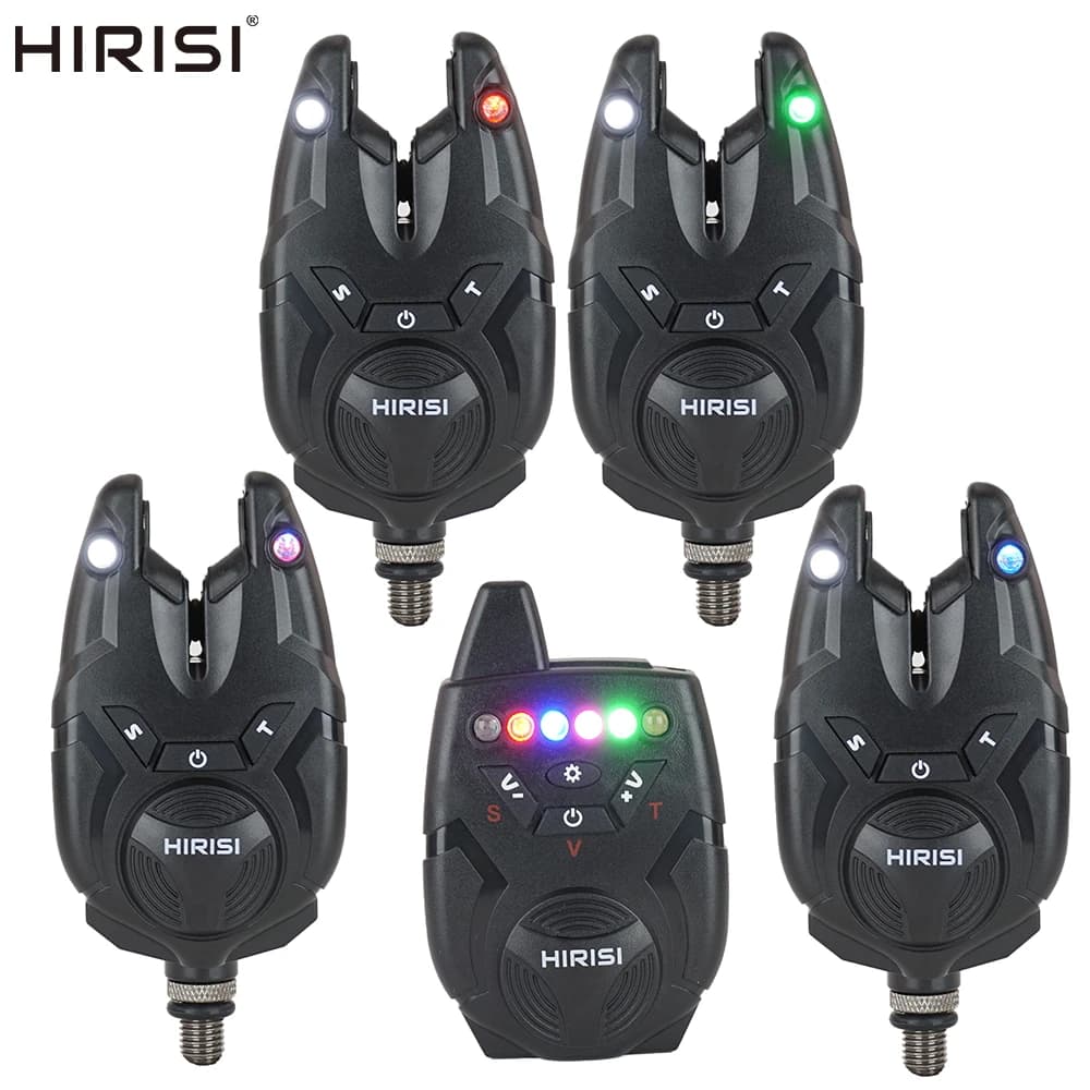 Alarme de touche sans fil waterproof Hirisi pour carpe - Set 1+3 avec indicateur morsure accessoires pêche