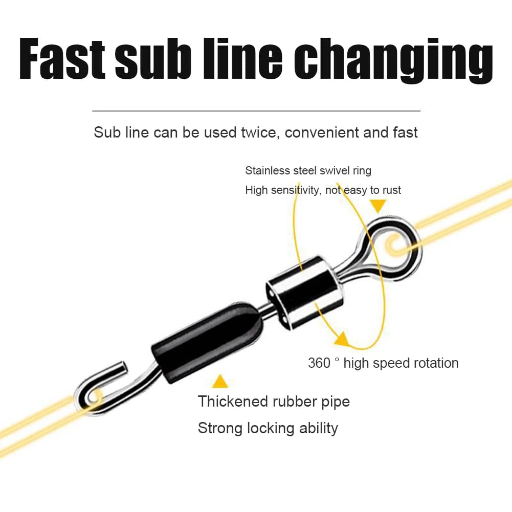 50-200Pcs Swivels à Changement Rapide pour Pêche à la Carpe - Accessoires Méthode Feeder et Connecteurs