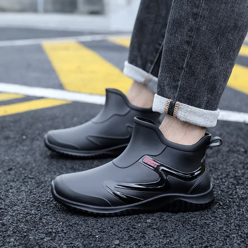 Bottes de travail courtes imperméables antidérapantes pour pêche et chantier sécurité homme