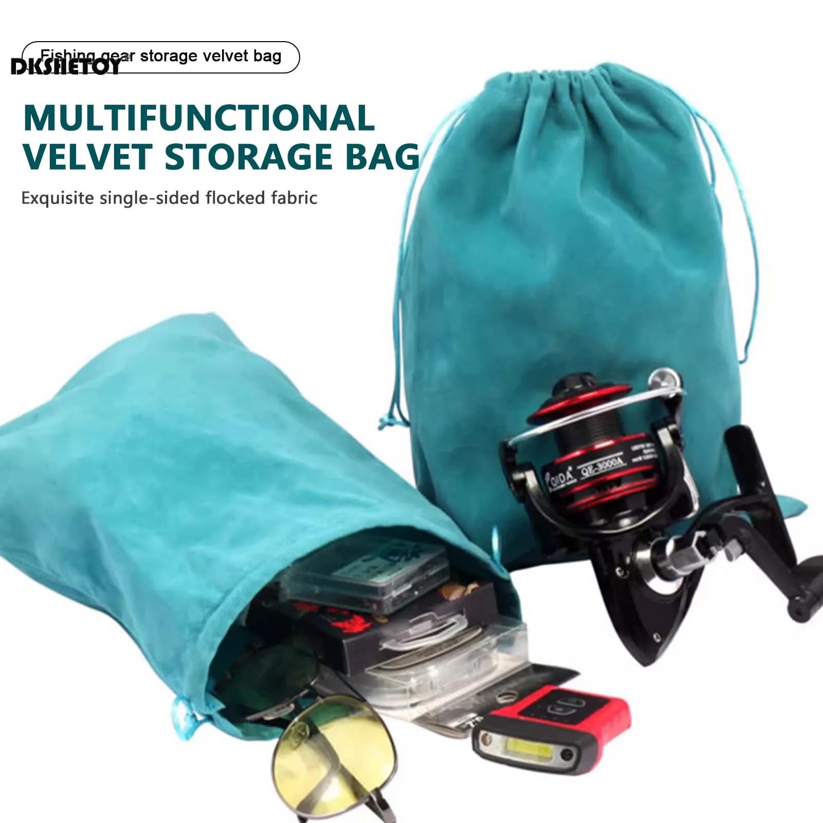 Sac de rangement pêche à cordon avec intérieur doux - Multifonction camping extérieur 1 pièce