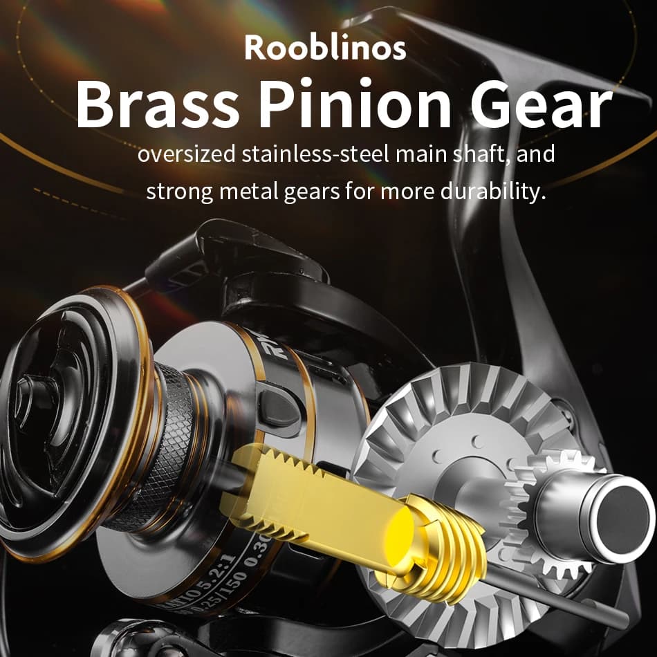 Moulinet spinning ROOBLINOS RY ultraléger cadre métal lisse et robuste haute vitesse eau douce mer