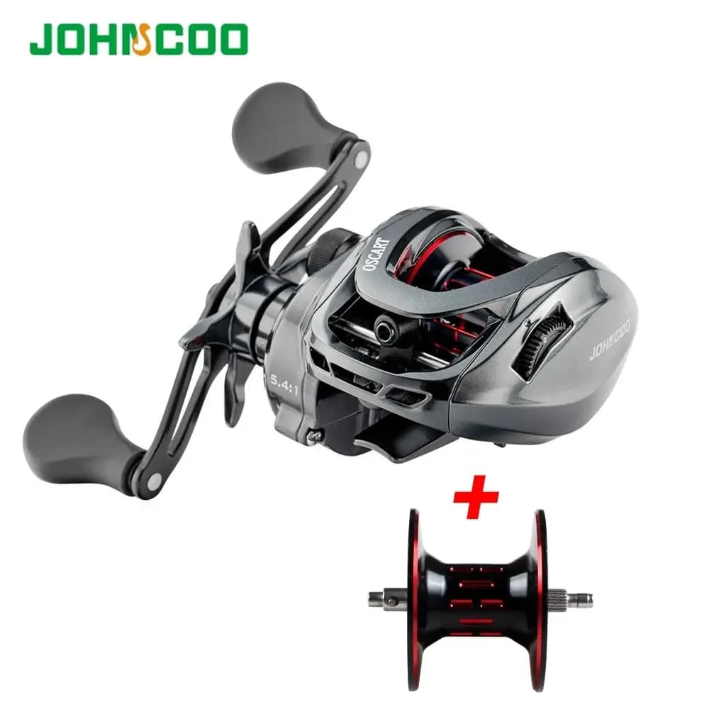 Moulinet de pêche casting multiplicateur 9BB pour seiche et poulpe avec deux spools