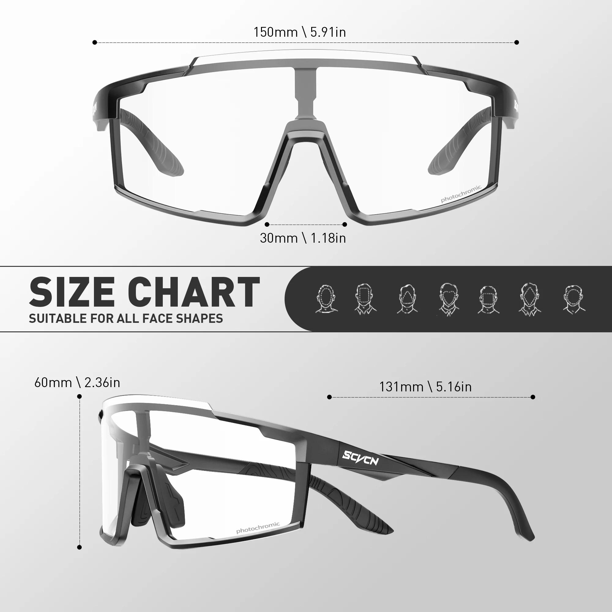 Lunettes de pêche photochromiques SCVCN - Vélo VTT - Outdoor hommes femmes UV400