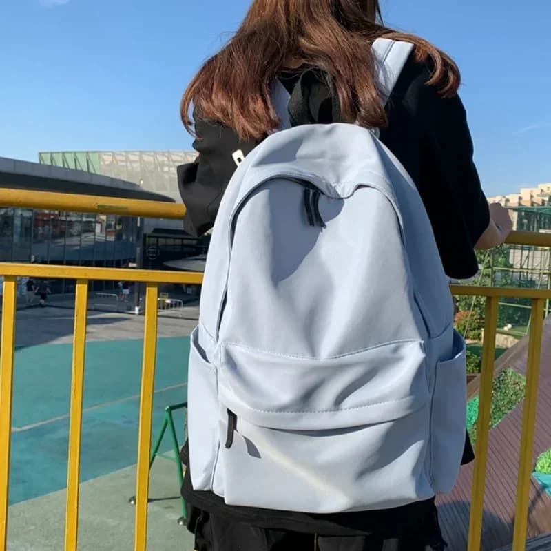 Sac à dos unisexe noir gris blanc rouge - Grande capacité étanche lavable pour ordinateur et voyage