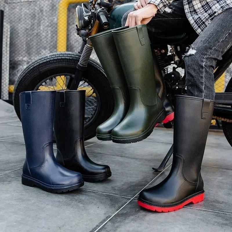 Bottes de pêche homme économiques sans lacets antidérapantes résistantes jardin extérieur