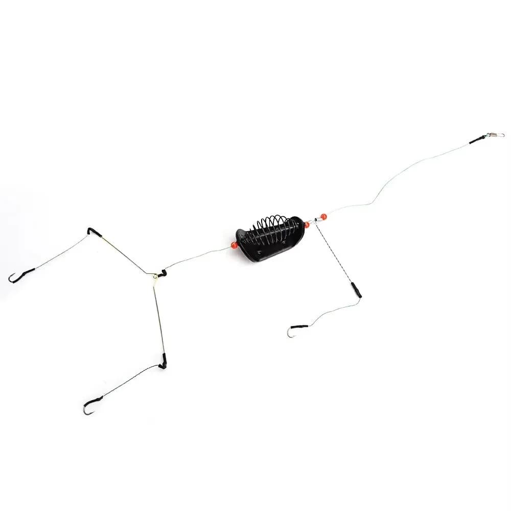 Cages amorces plombées NGB 20g à 100g avec hameçons intégrés pour pêche feeder carp en rivière