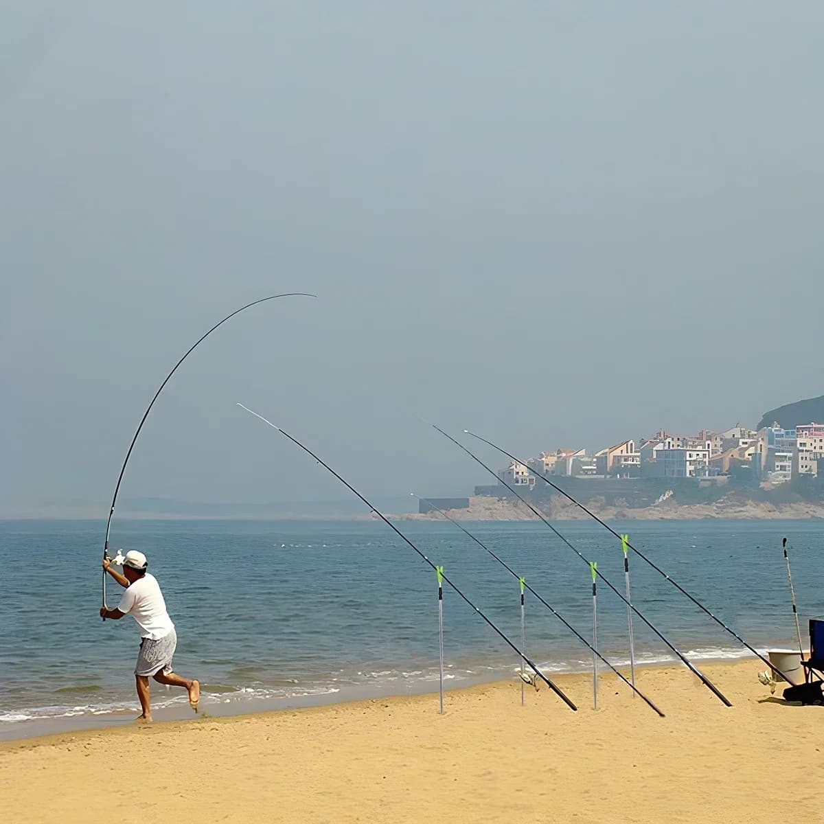 2 supports canne à pêche réglables aluminium 47/77cm - Support réglable pour canne pêche - Accessoire pêche polyvalent