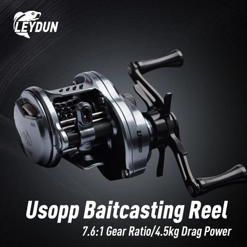 Moulinet Baitcasting Leydun Usopp 125g Ultraléger 7.6:1 4.5kg Drag Pêche Précise Leurres