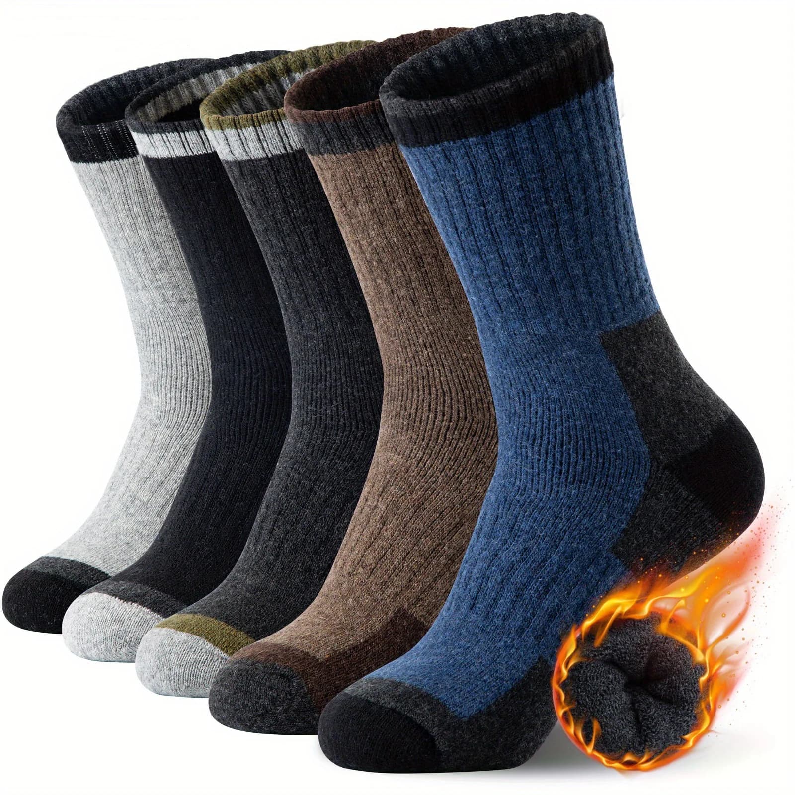 Chaussettes hiver laine mérinos épaisses chaudes respiration randonnée vélo pêche polyvalentes
