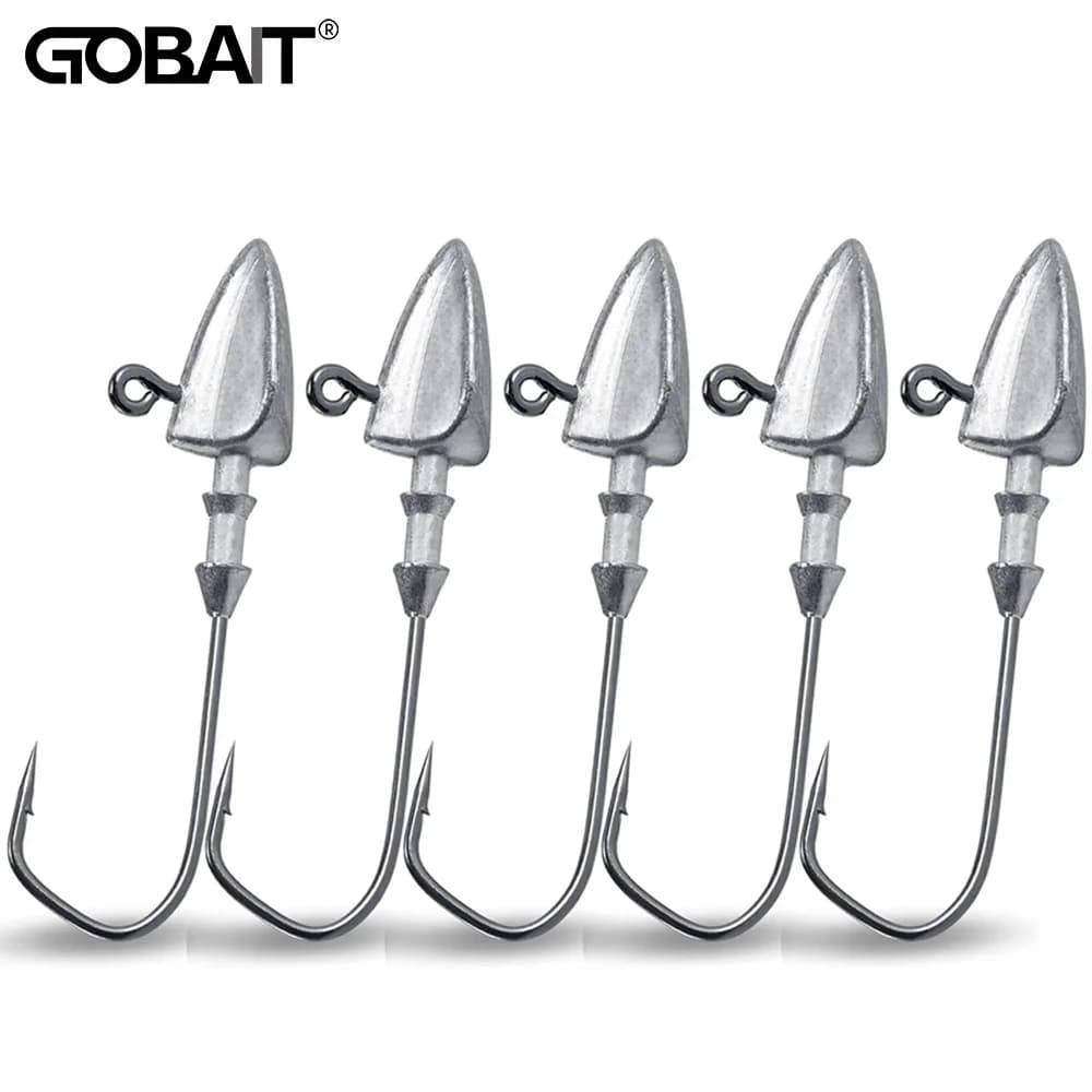 Lot de 5 leurres métalliques jig head plombés de 3.5g à 35g pour pêche au leurre