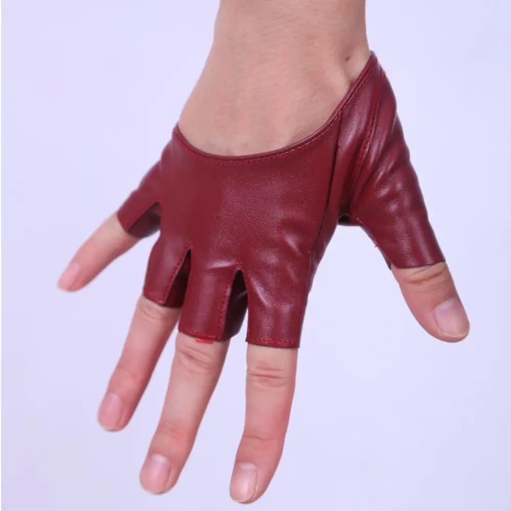 Gants demi-paume en cuir PU pour pêche, accessoires vêtements spectacle et manipulation précise équipement