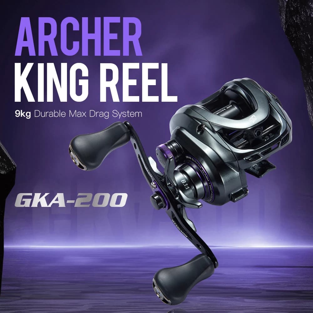 Moulinet SOLOKING GKA200 Pro Baitcaster polyvalent avec ratios 7.1/8.1 et frein 9KG pour pêche BFS