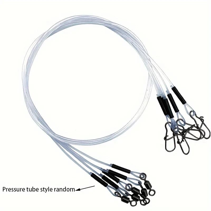 Kit 12 lignes fluorocarbone avec émerillons - Test pression 7-18kg pour cannes à pêche