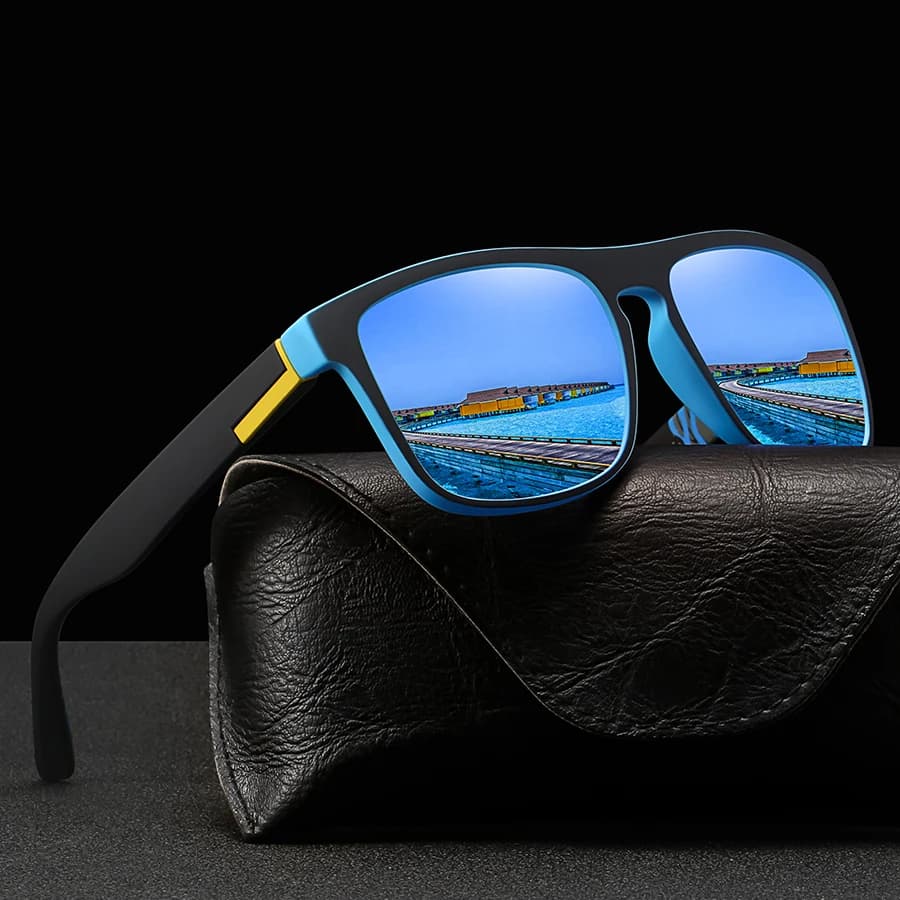 Lunettes de soleil carrées tendance pour hommes et femmes - Conduite, pêche, randonnée légères