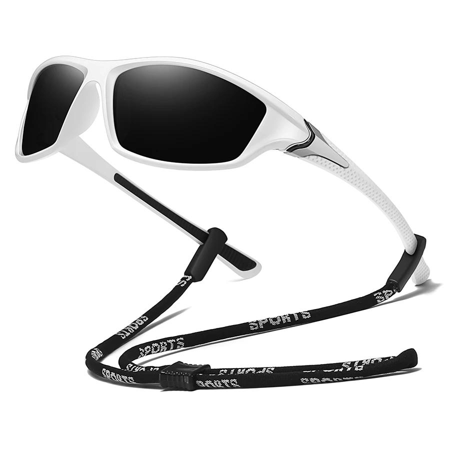Lunettes de sport polarisées avec chaîne pour cyclisme et pêche - Protection UV400 unisexe outdoor