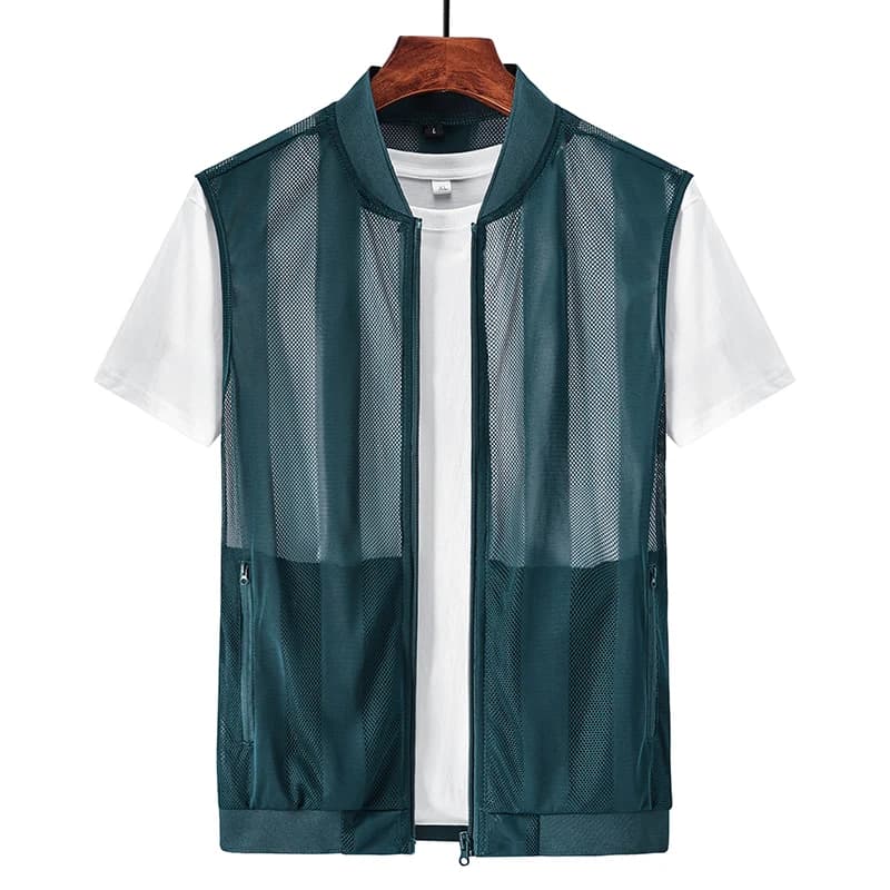 Veste d'été homme en mesh respirant pour la pêche et les loisirs en plein air