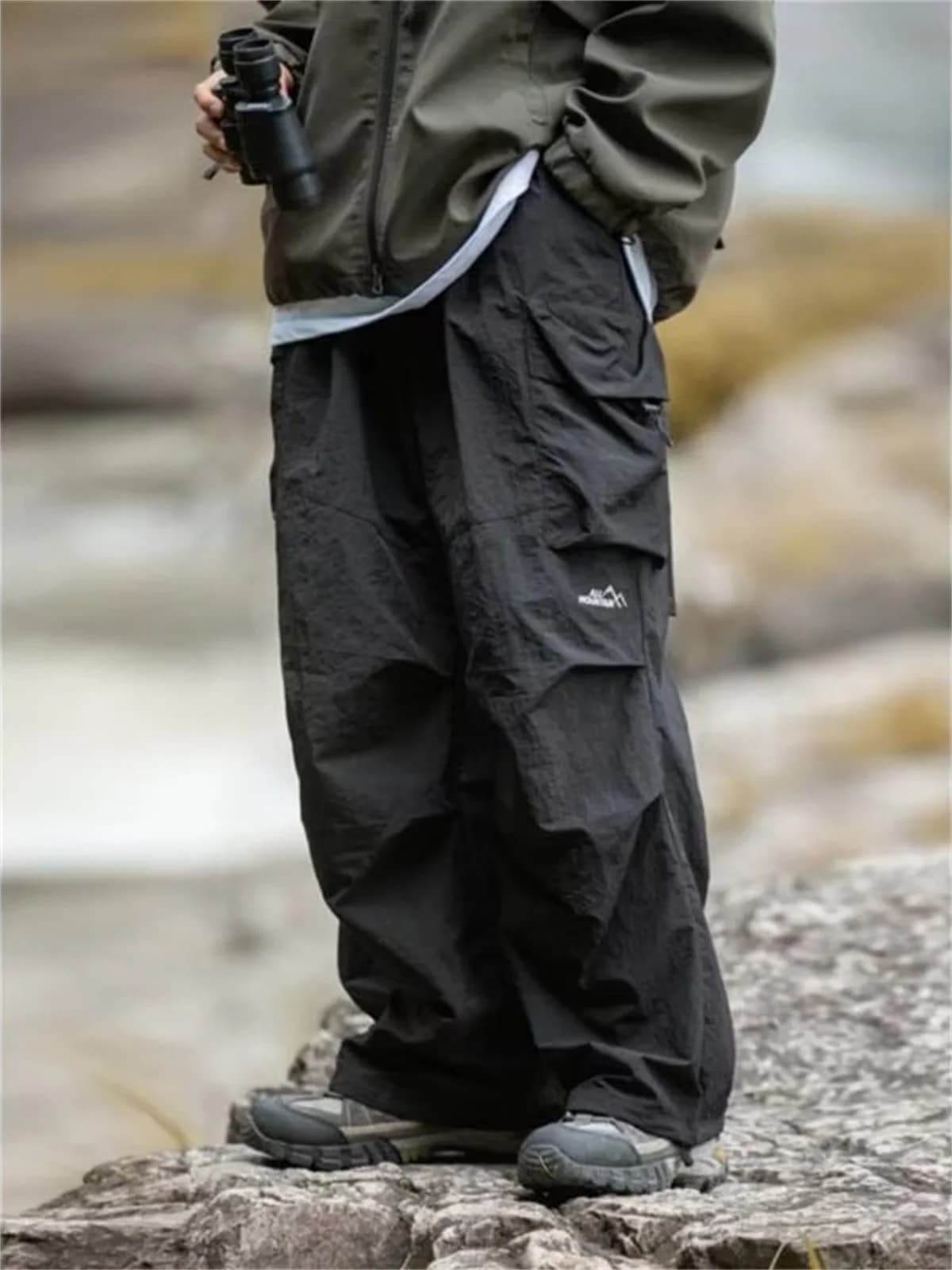 Pantalon montagne imperméable homme pour pêche hip hop - Style harajuku et performance outdoor