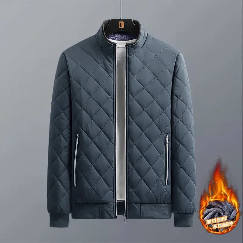 Bomber homme pêche doublé polaire motif diamant veste casual imperméable automne hiver