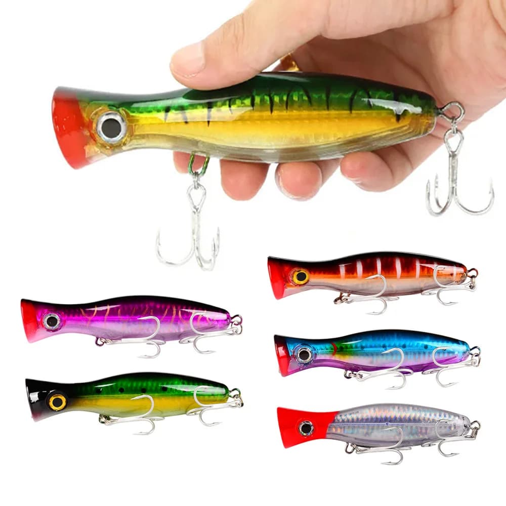 Popper PROBEROS 13cm 43g - leurre dur surface avec 2 triples hameçons pour pêche carpe