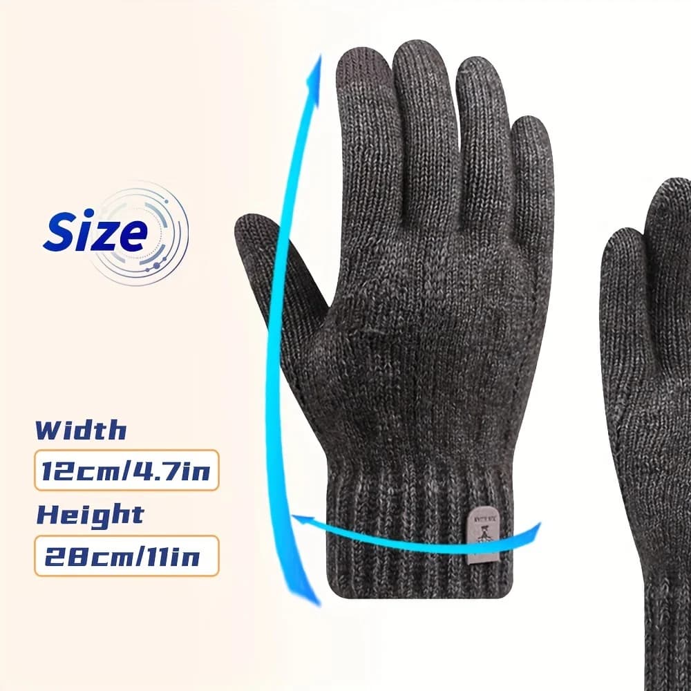 Gants thermiques tactiles pêche homme femme - Doublure polaire anti-dérapante doigts complets laine