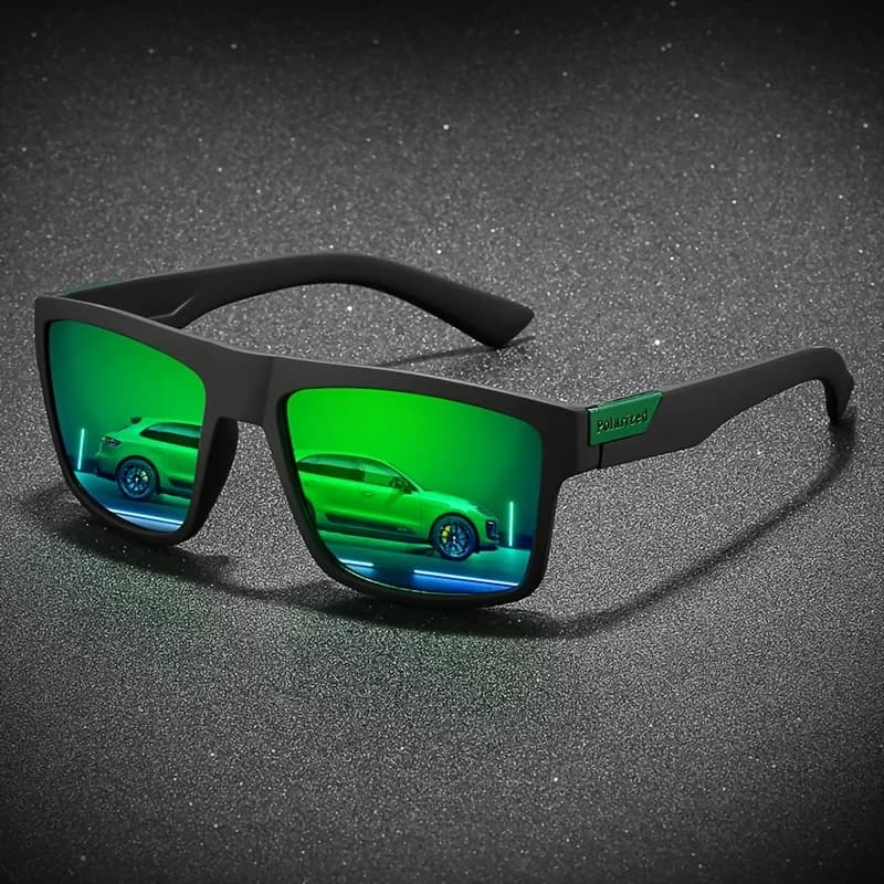 Lunettes carrées vintage polarisées luxe conducteur - Homme Femme pêche UV400 marque designer