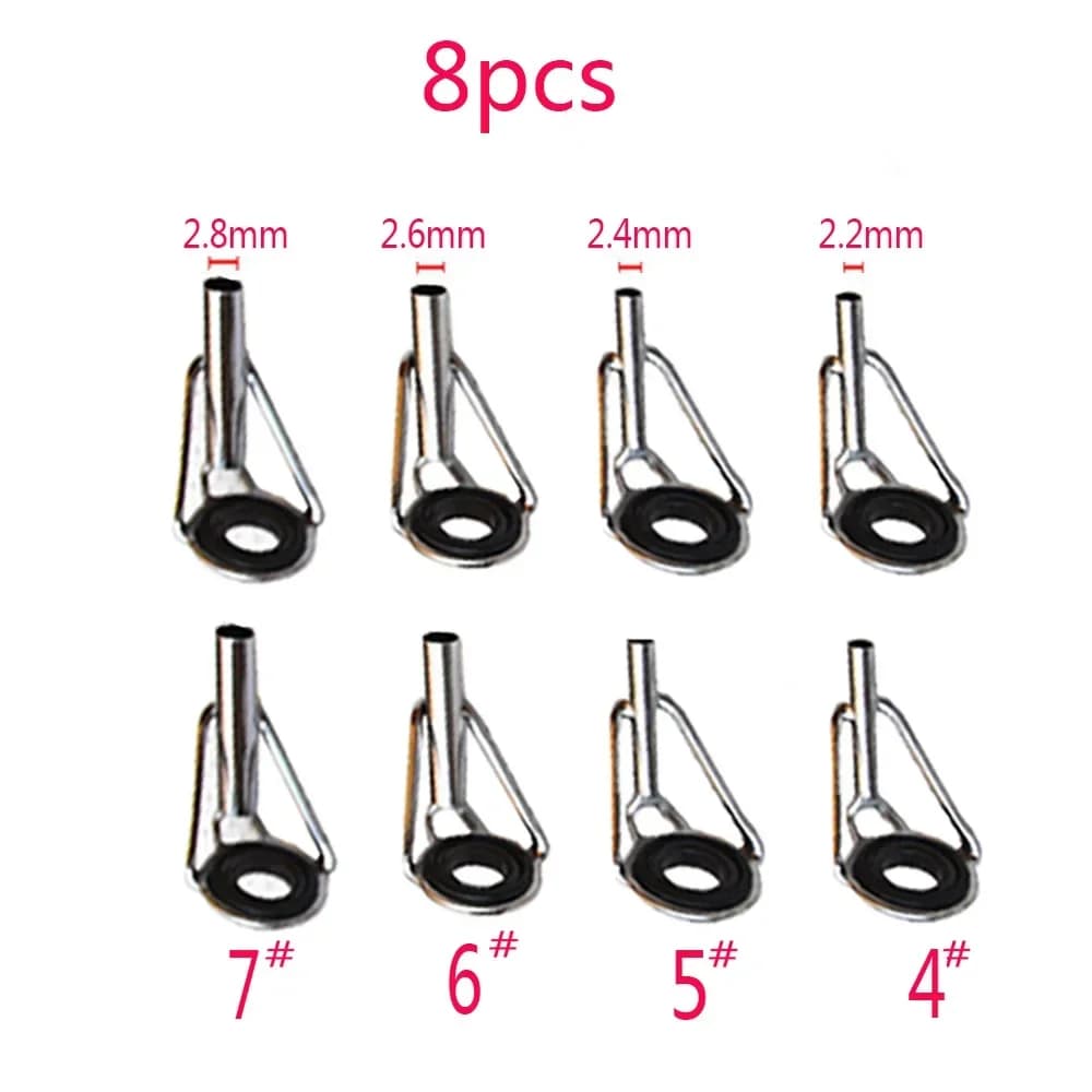 Kit de réparation pour canne à pêche avec anneaux guides en acier inoxydable 1.6mm à 3.8mm,