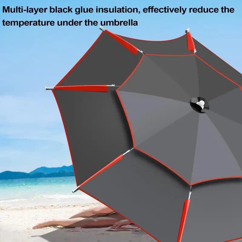 Parapluie de pêche 1,8m rotation 360° épais pliable protection soleil neige plage camping