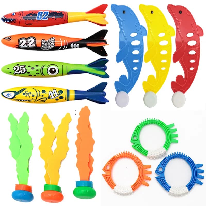 Jeux plongée trésor enfants poissons diamants jouets piscine initiation pêche ludique