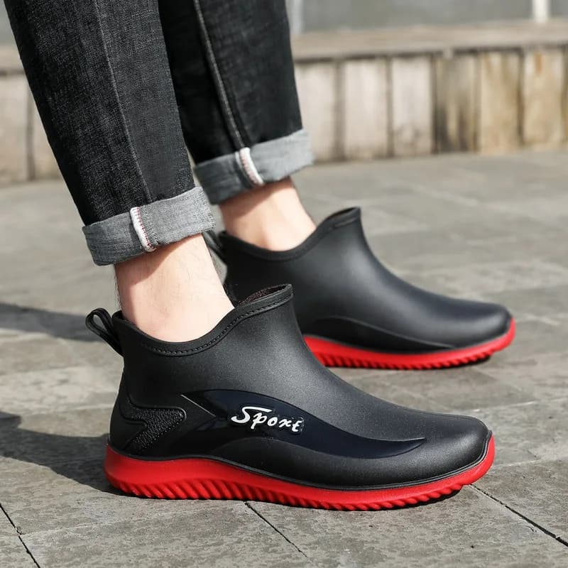 Bottes pluie homme courtes pêche antidérapantes résistantes cuisine lavage auto