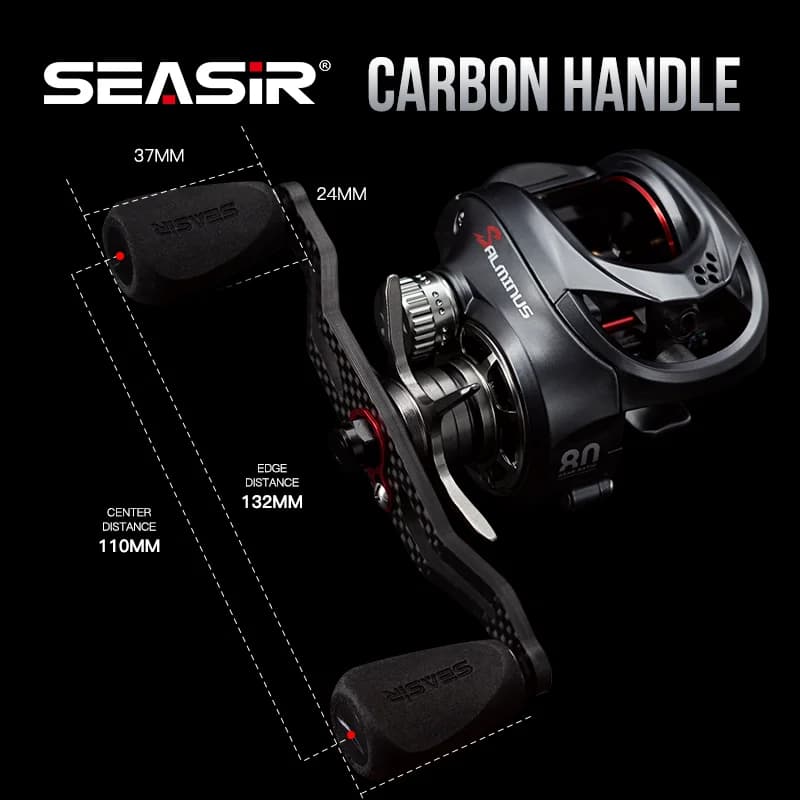 Moulinet baitcasting Seasir Salminus en aluminium, 2 bobines, ratio 8.0:1, frein 12kg pour pêche aux leurres lourds