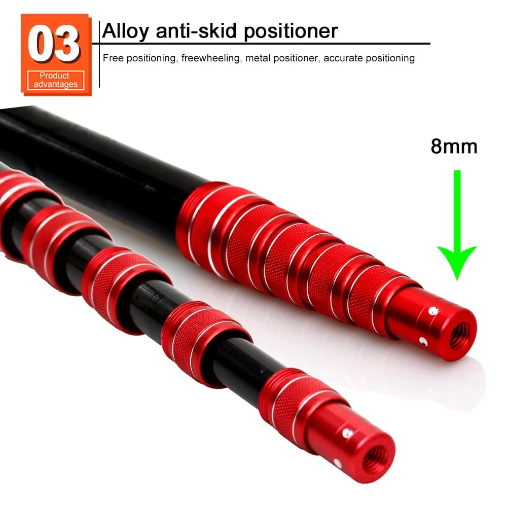 Filet de pêche pliable télescopique 4 mètres en fibre de carbone pour carpe et truite de mer
