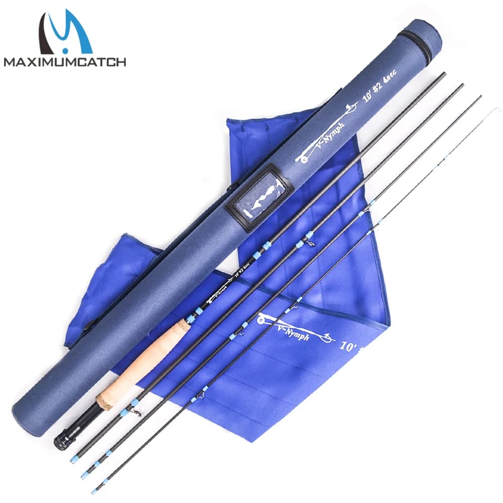 Canne à mouche MAXCATCH Switch & Nymph 9'-11'6'' 2-9WT action rapide carbone, pour pêche à la nymphe européenne et truite