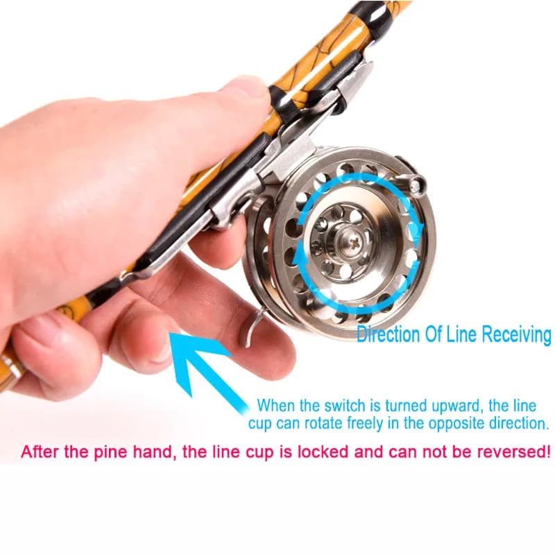 Moulinet lancer mouche aluminium alliage 1:1 pour pêche hiver glace lac mer leurres tambour droit casting