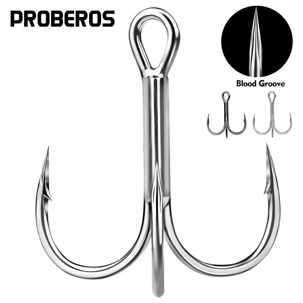 20 Hameçons Triples Haute Carbone Super Tranchants - Tailles 1#-14# pour Leurres et Jigging