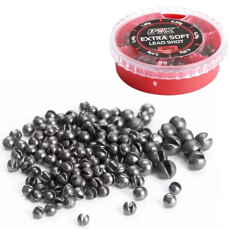 Plombs de pêche plombés extra souples 50g assortis (0.2g à 1.0g) pour montage ligne flottante et