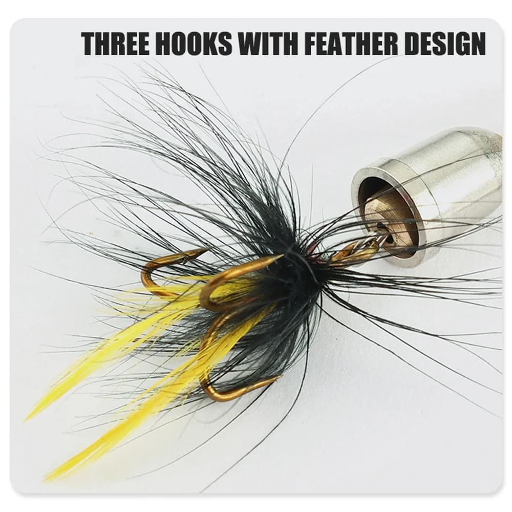 Kit de 5 leurres spinner bait métal dur pour perche truite saumon avec boîte de rangement pêche