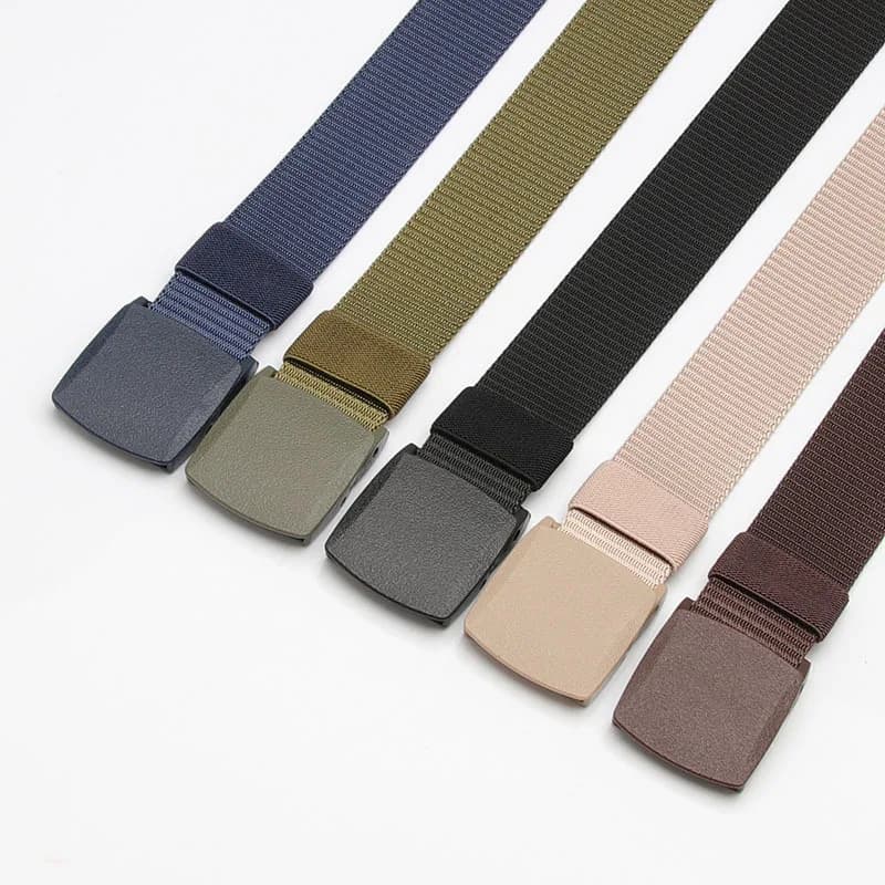 Ceinture nylon réglable pêche - 120cm, 6 couleurs, boucle plastique, pantalon pêche outdoor