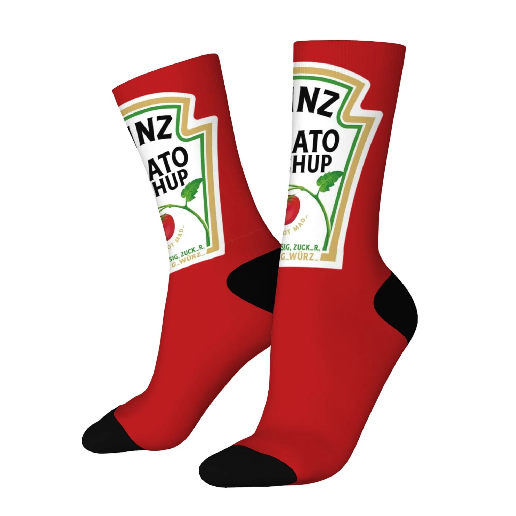 Chaussettes unisexes motif tomate ketchup mi-mollet humour sport maison outdoor cadeau original