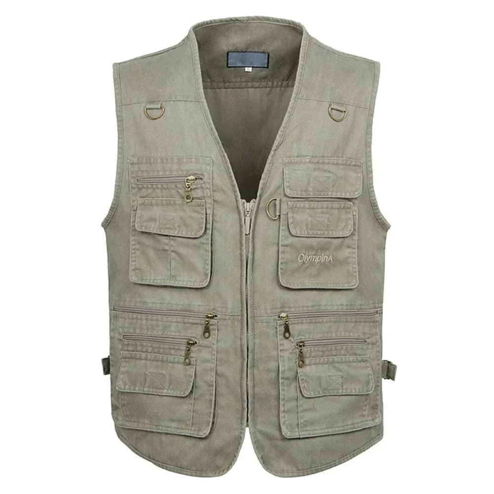 Doudoune sans manches homme été grande taille 8XL 10XL avec 16 poches pêche photographie