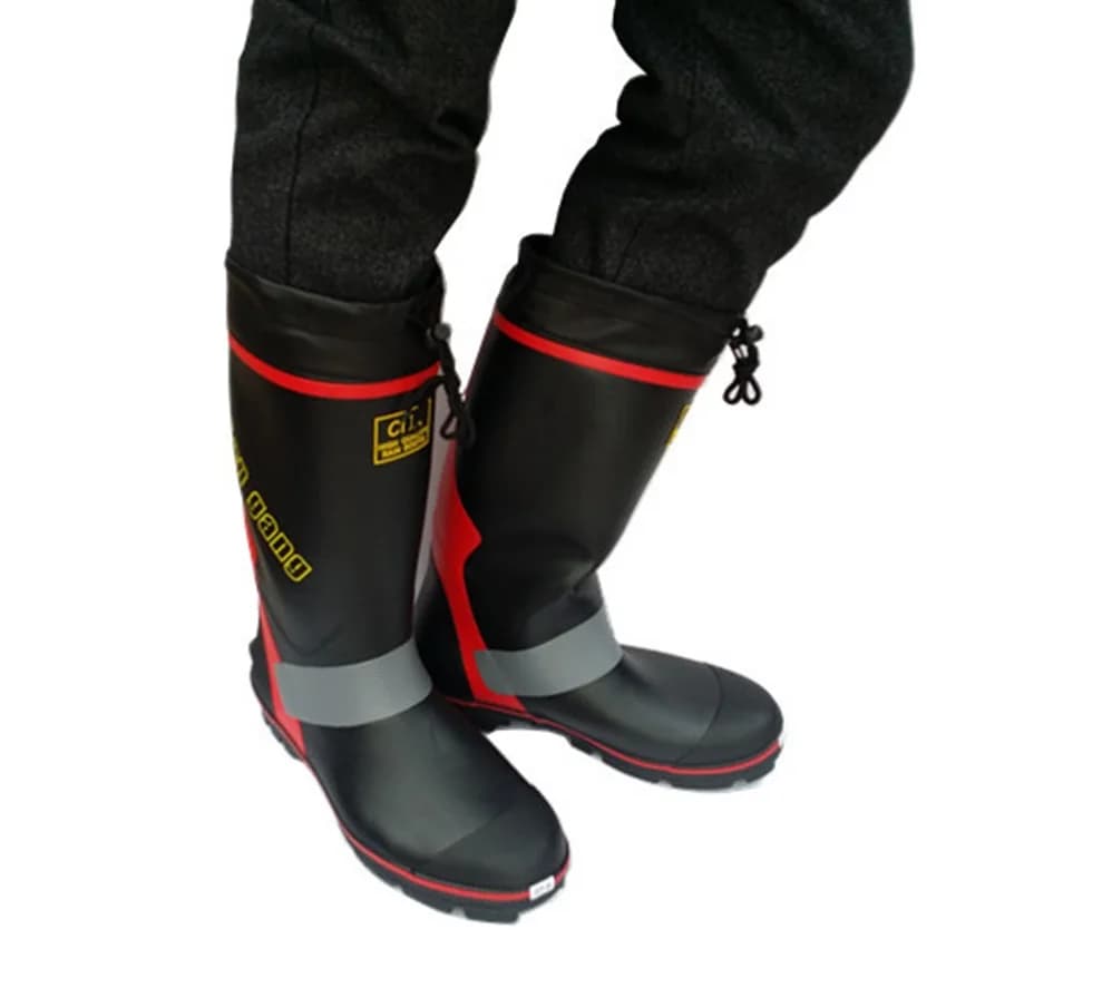 Bottes de pêche anti-dérapantes semelle crampons caoutchouc étanches protection orteils chaussures roche