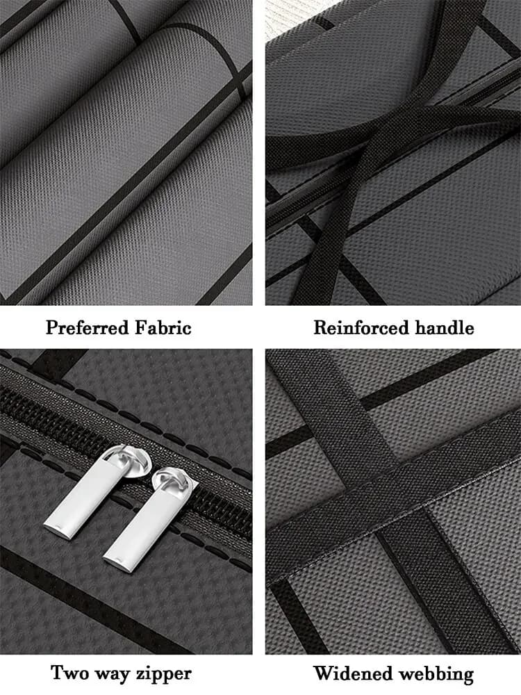 Grand sac de rangement noir composite - Grande capacité étanche avec fermeture éclair robuste